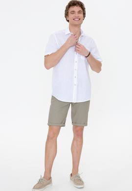 Erkek Beyaz Kısa Kollu Gömlek - 50249523017
