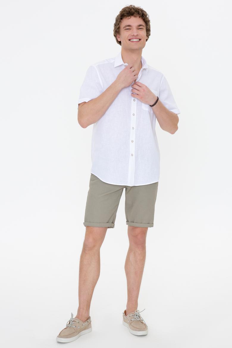 Erkek Beyaz Kısa Kollu Gömlek - 50249523017