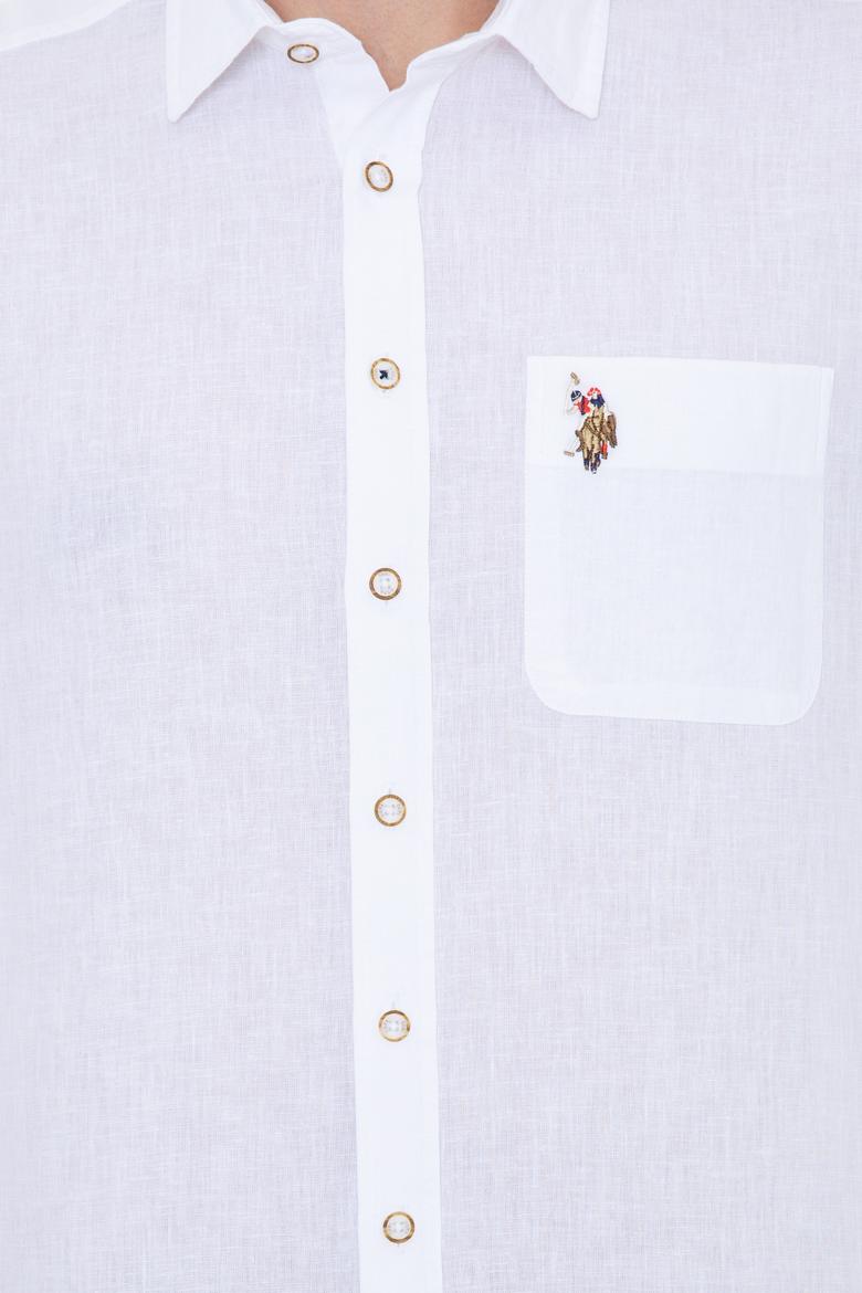 Erkek Beyaz Kısa Kollu Gömlek - 50249523017