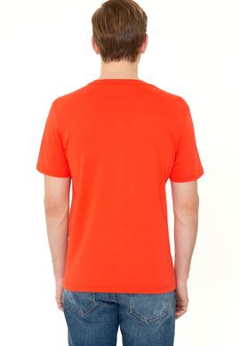 Erkek Kırmızı Basic Bisiklet Yaka Tişört - 50248569129