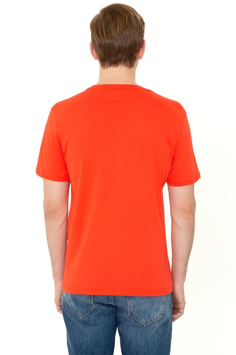 Erkek Kırmızı Basic Bisiklet Yaka Tişört - 50248569129