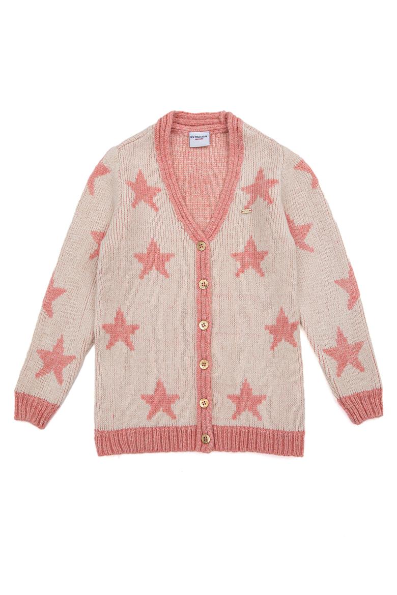 Kız Çocuk Krem Melanj Triko Hırka