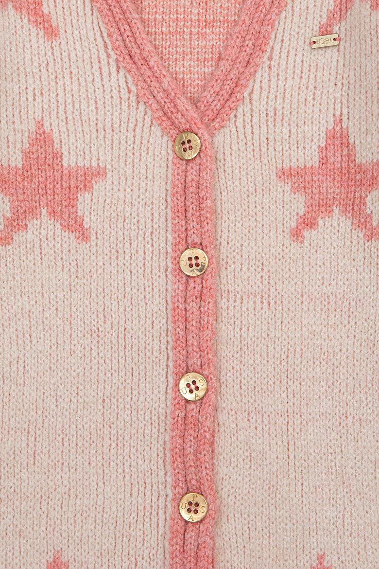 Kız Çocuk Krem Melanj Triko Hırka - 50237352001