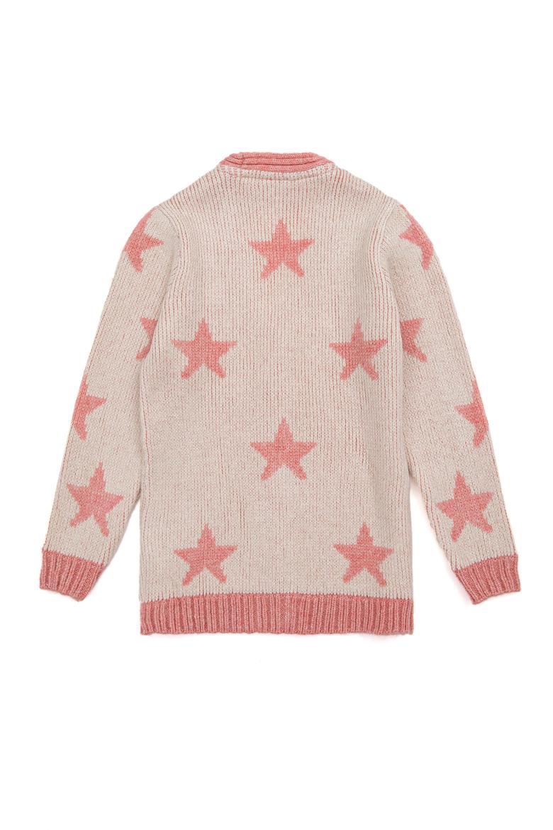 Kız Çocuk Krem Melanj Triko Hırka - 50237352001