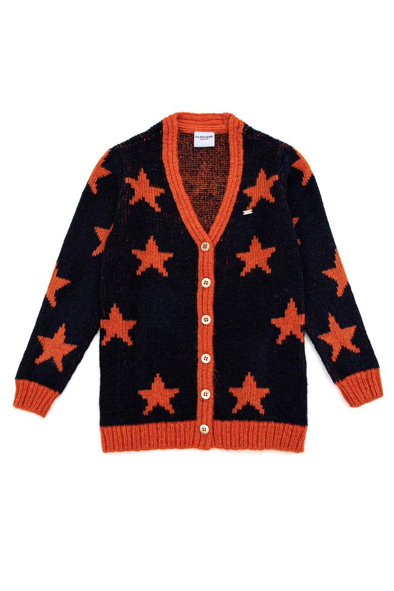 Kız Çocuk Lacivert V Yaka Triko Hırka - 50237352008