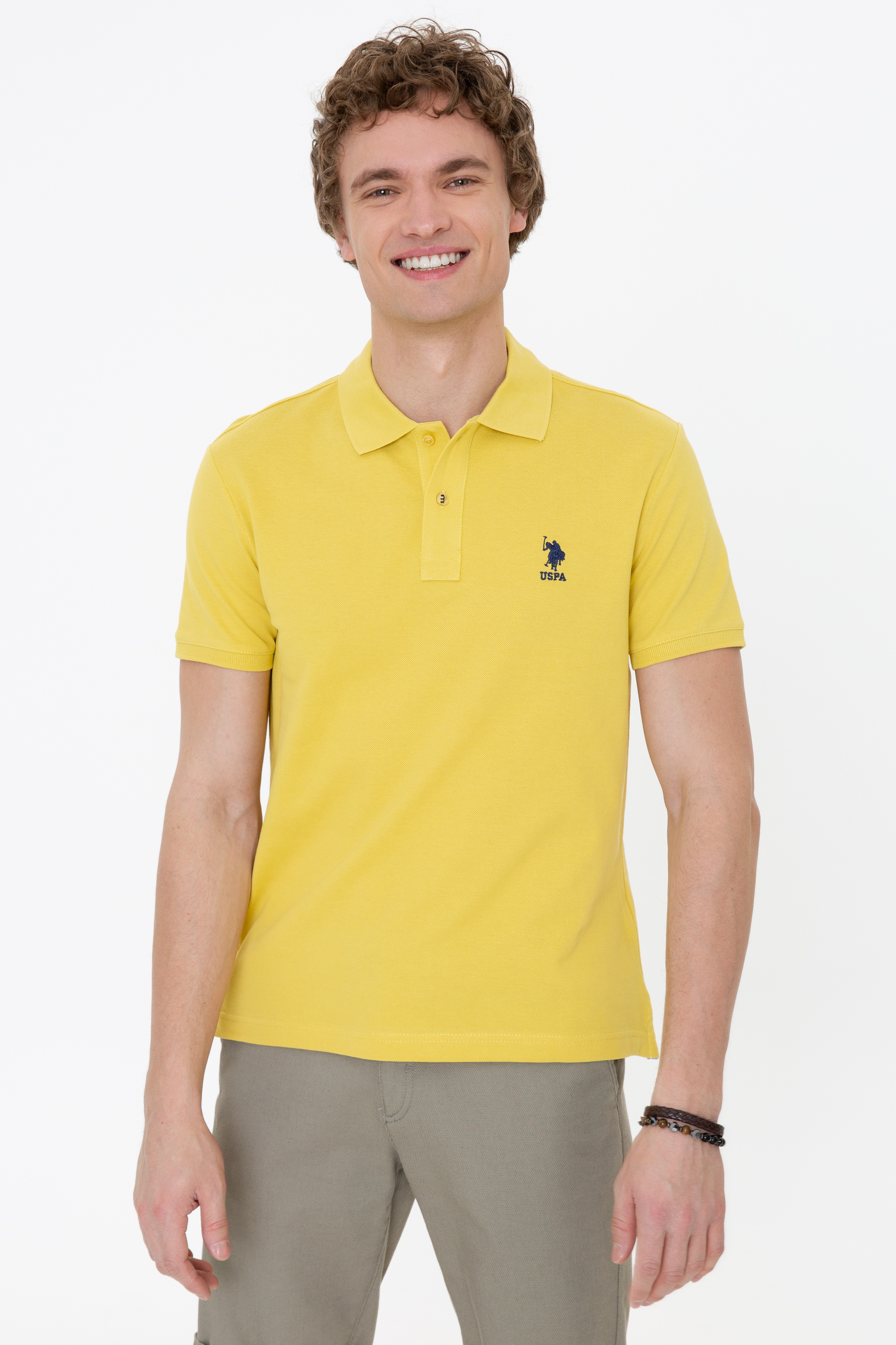 Erkek Safran Basic Polo Yaka Tişört