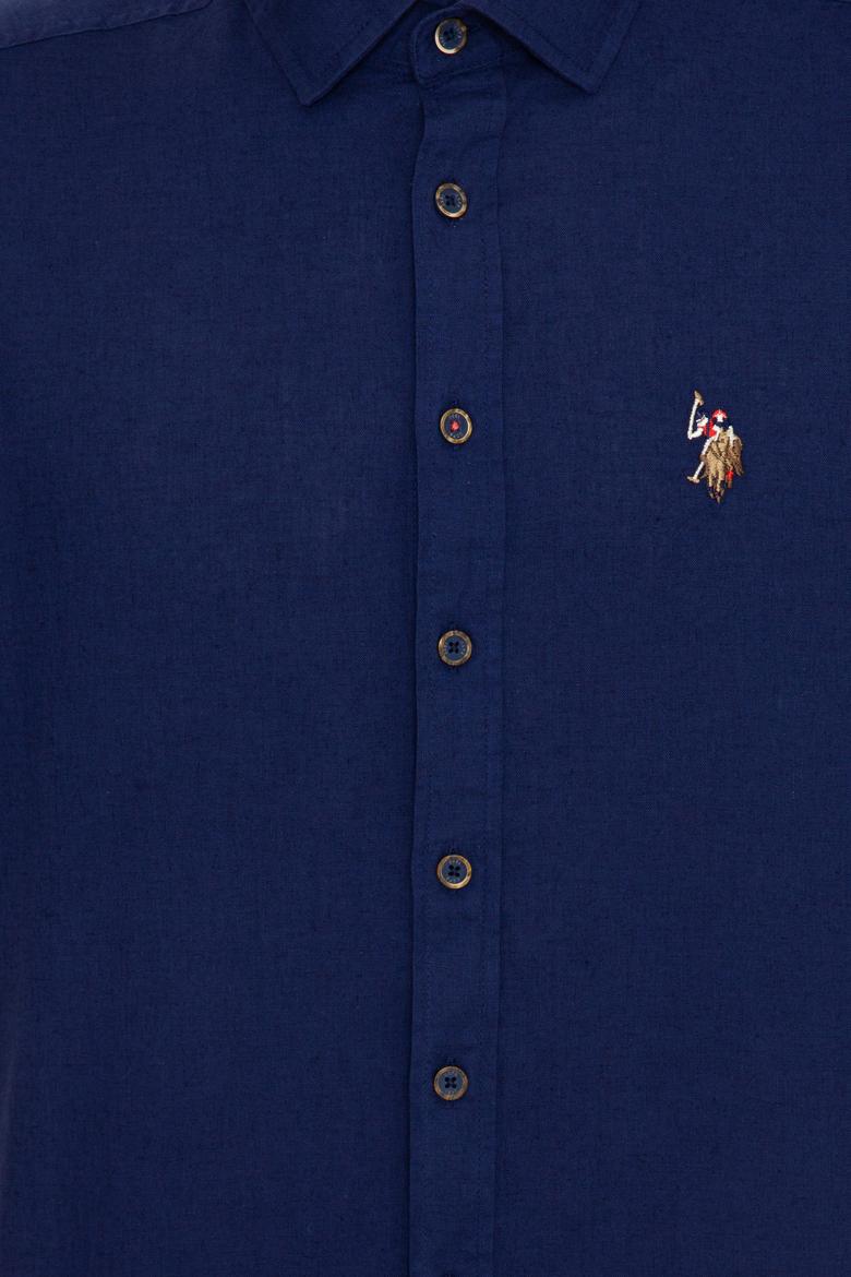 Erkek Lacivert Uzun Kollu Basic Gömlek - 50246466038