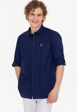 Erkek Lacivert Uzun Kollu Basic Gömlek - 50246466038