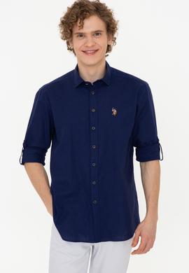 Erkek Lacivert Uzun Kollu Basic Gömlek - 50246466038