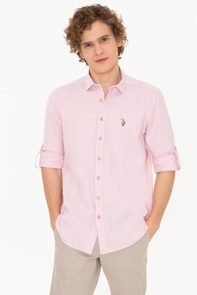 Erkek Pudra Uzun Kollu Basic Gömlek