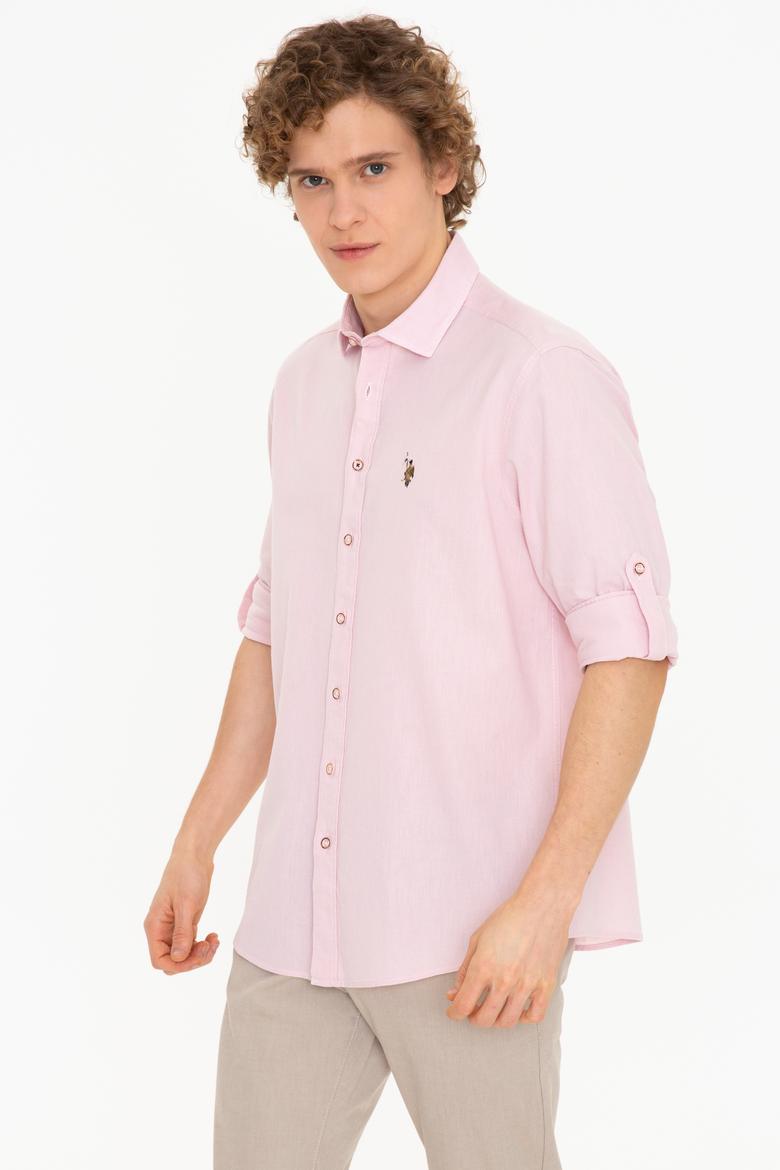 Erkek Pudra Uzun Kollu Basic Gömlek - 50246466056