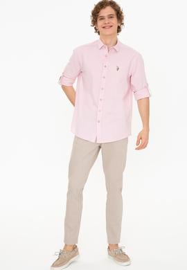 Erkek Pudra Uzun Kollu Basic Gömlek - 50246466056