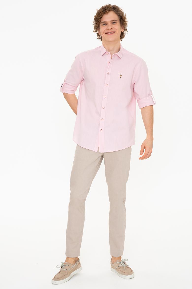 Erkek Pudra Uzun Kollu Basic Gömlek - 50246466056