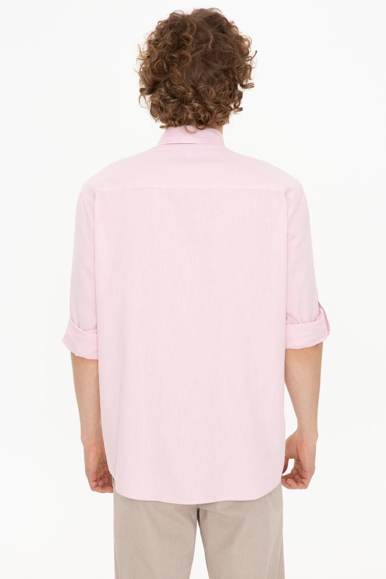 Erkek Pudra Uzun Kollu Basic Gömlek - 50246466056
