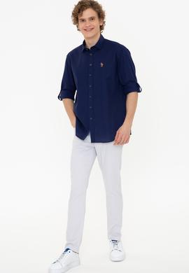 Erkek Lacivert Uzun Kollu Basic Gömlek - 50246466038