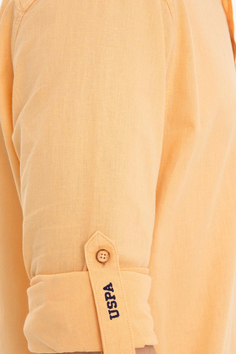 Erkek Turuncu Uzun Kollu Basic Gömlek - 50246466087