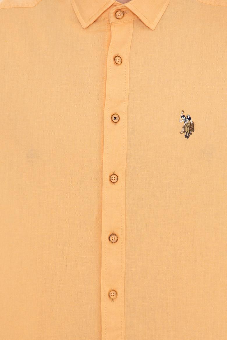 Erkek Turuncu Uzun Kollu Basic Gömlek - 50246466087