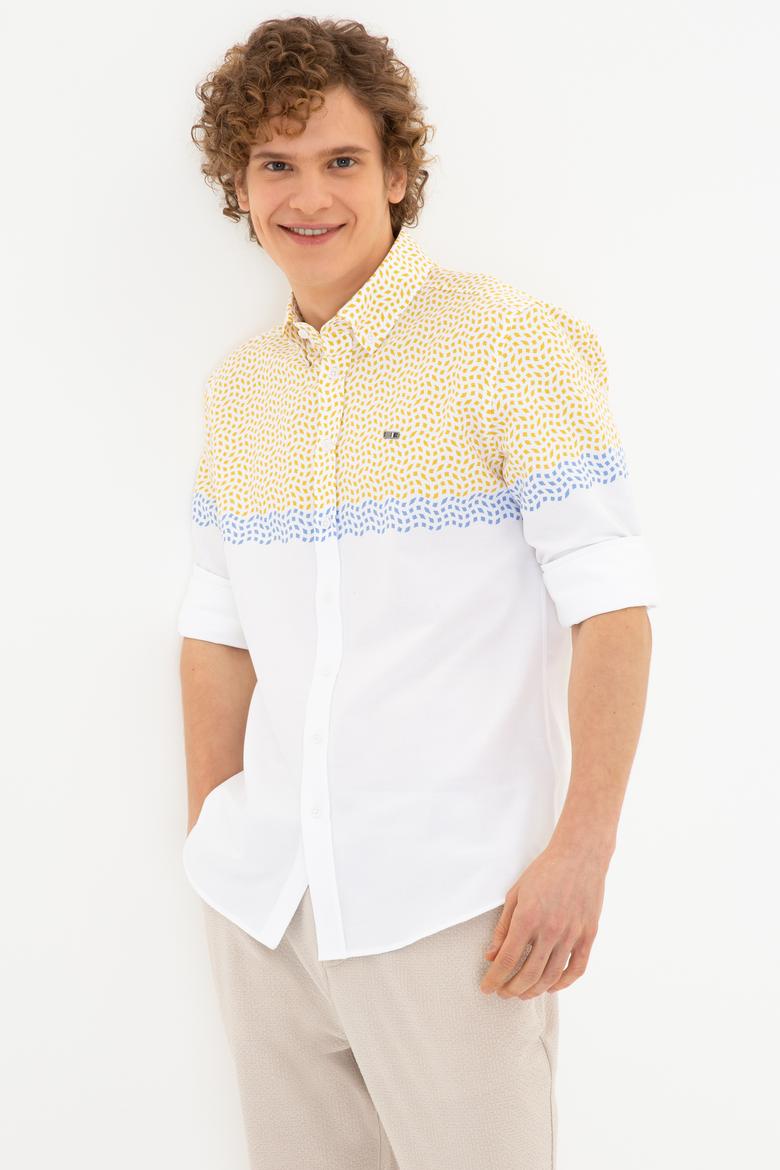 Erkek Safran Uzun Kollu Gömlek - 50249496009