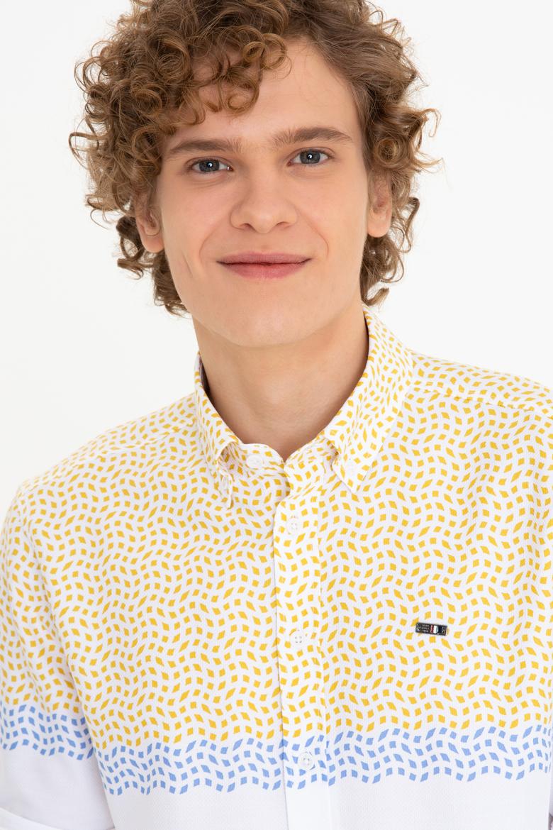 Erkek Safran Uzun Kollu Gömlek - 50249496009