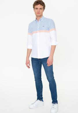 Erkek Petrol Uzun Kollu Gömlek - 50249496018