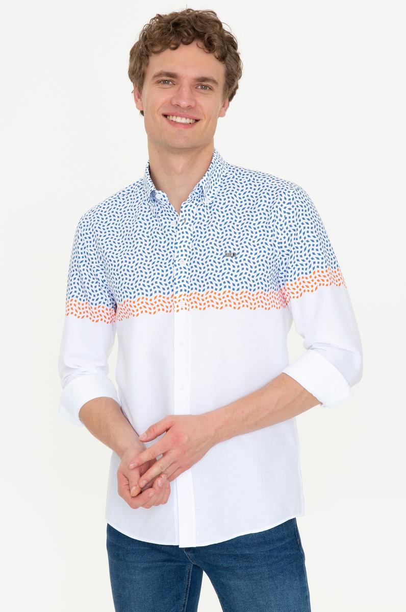 Erkek Petrol Uzun Kollu Gömlek