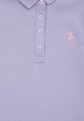Kız Çocuk Lila Basic Polo Yaka Tişört - 50246800041