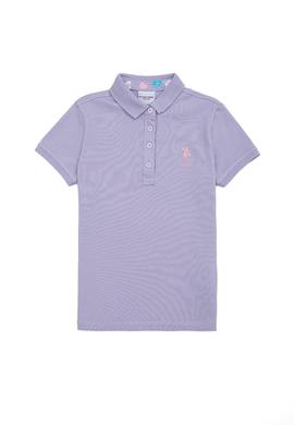 Kız Çocuk Lila Basic Polo Yaka Tişört - 50246800041