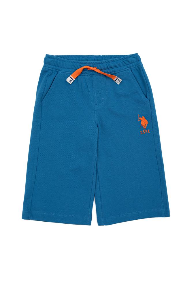 Erkek Çocuk Petrol Mavisi Örme Şort