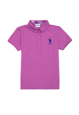 Kız Çocuk Menekşe Basic Polo Yaka Tişört - 50246800030