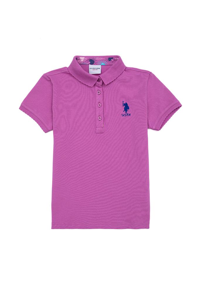 Kız Çocuk Menekşe Basic Polo Yaka Tişört