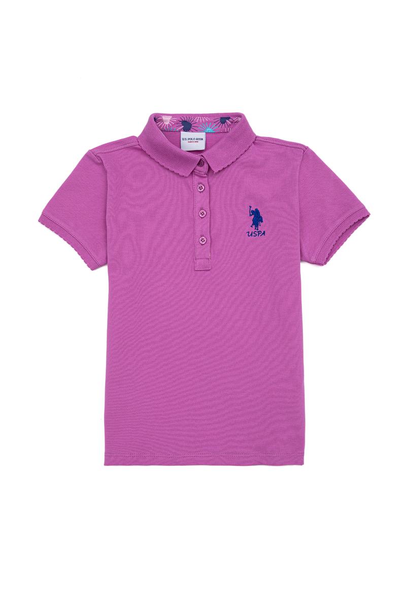 Kız Çocuk Menekşe Basic Polo Yaka Tişört