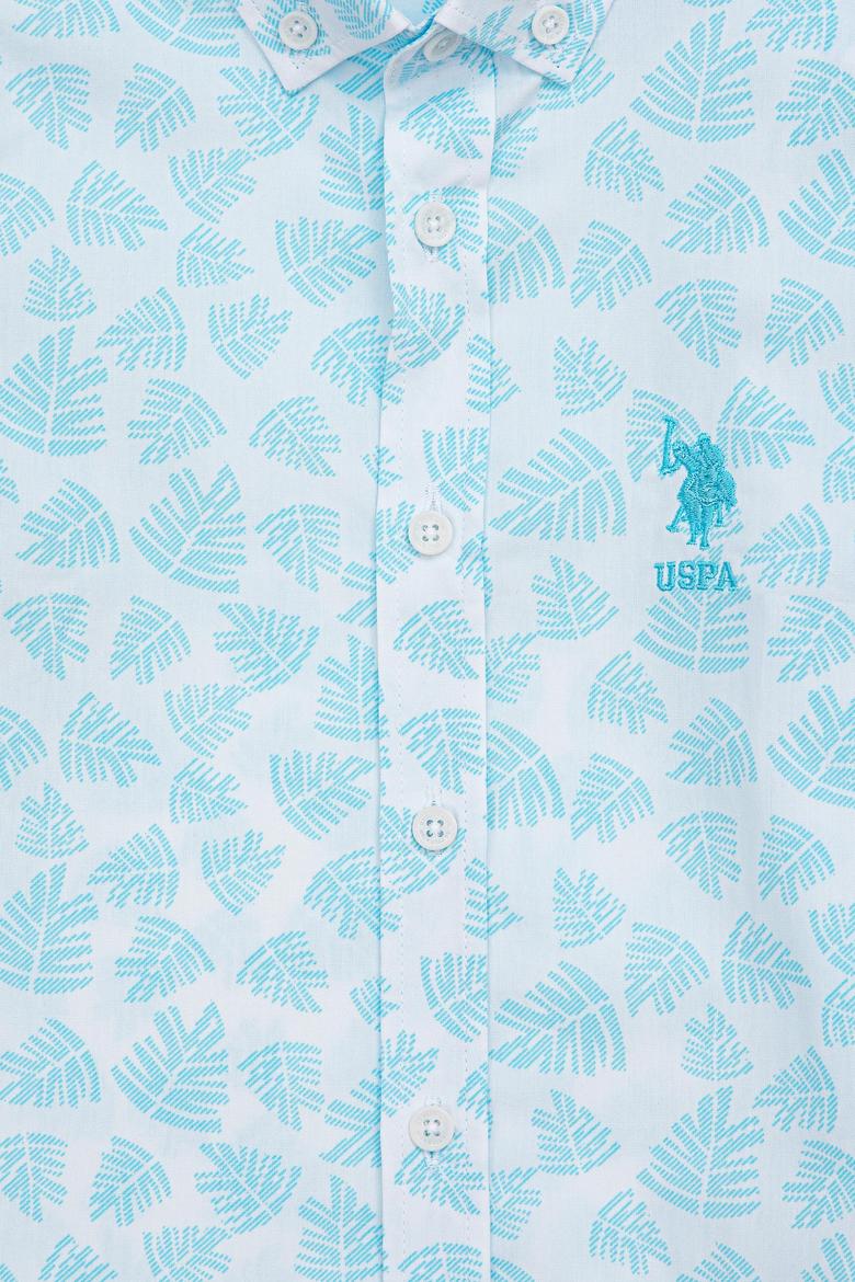 Erkek Çocuk Turkuaz Uzun Kollu Gömlek - 50247648005