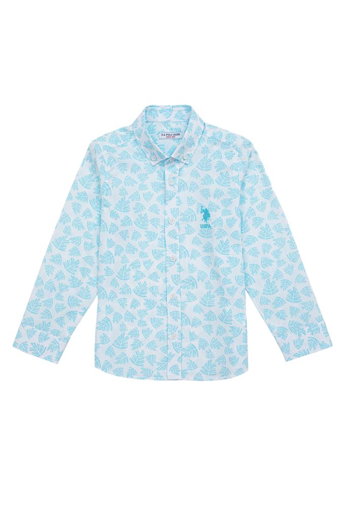 Erkek Çocuk Turkuaz Uzun Kollu Gömlek