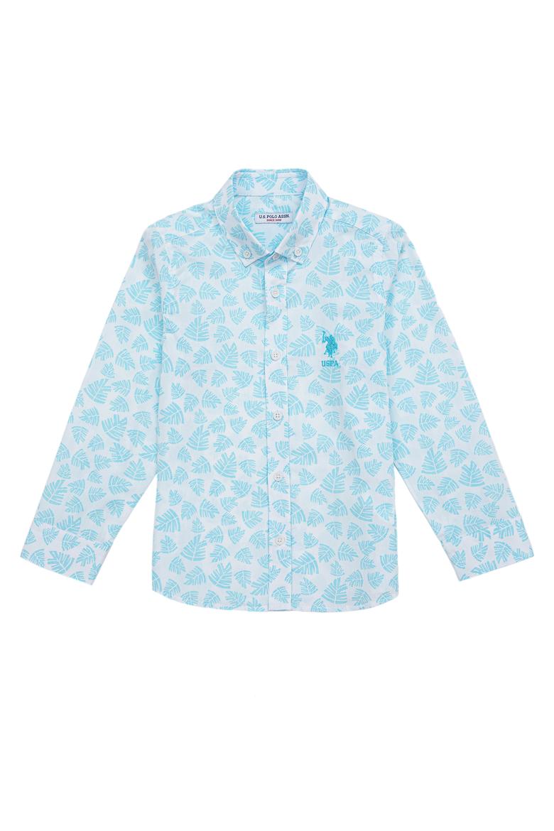 Erkek Çocuk Turkuaz Uzun Kollu Gömlek