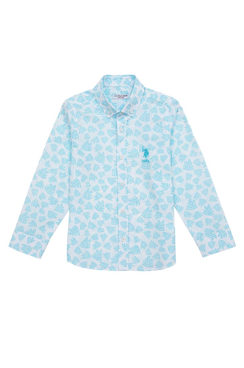 Erkek Çocuk Turkuaz Uzun Kollu Gömlek