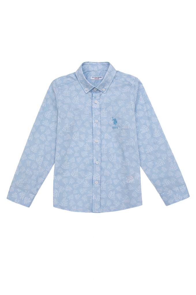 Erkek Çocuk Mavi Uzun Kollu Gömlek