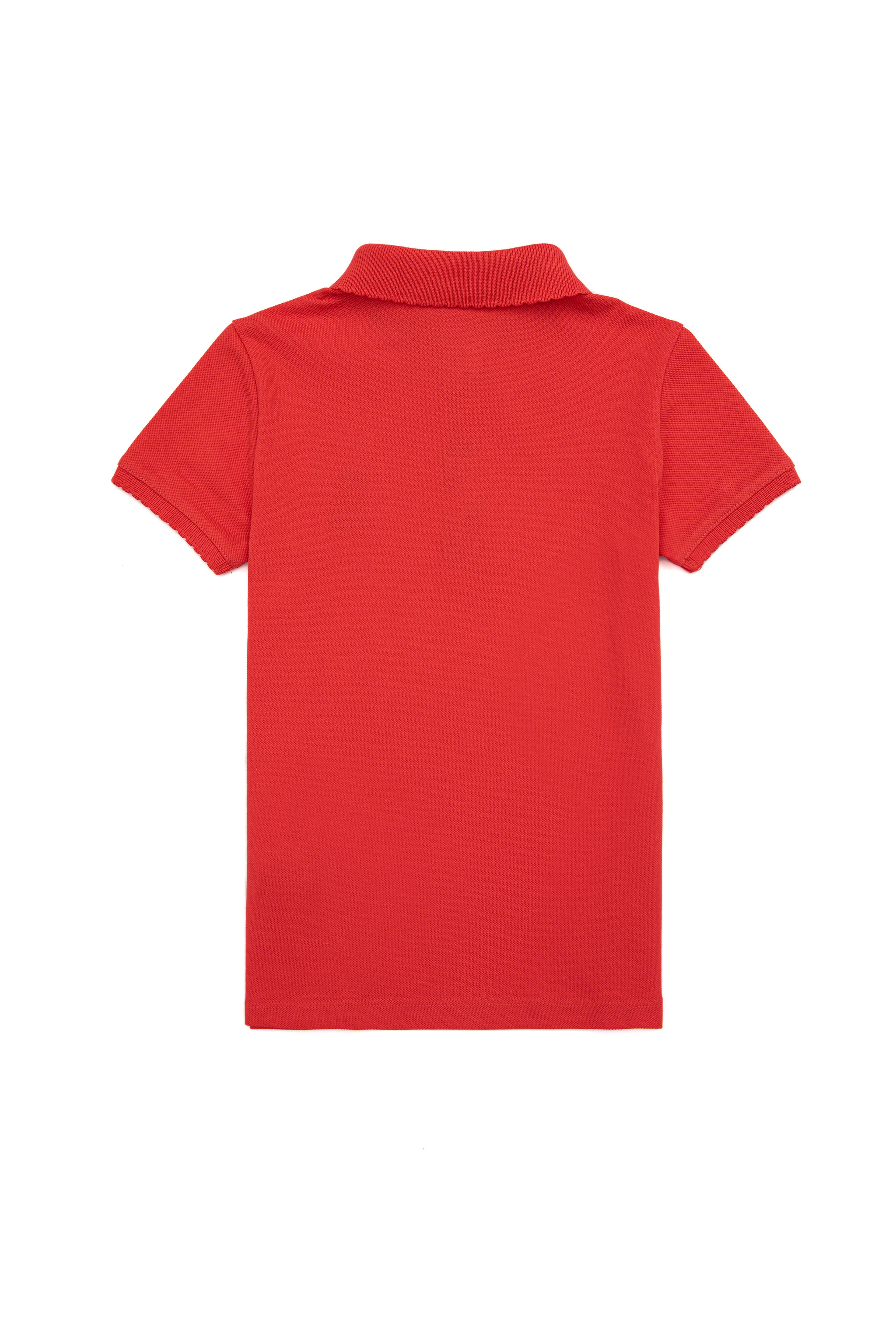 Kız Çocuk Kırmızı Basic Polo Yaka Tişört