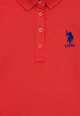 Kız Çocuk Kırmızı Basic Polo Yaka Tişört - 50246800162