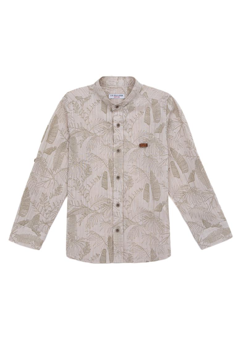 Erkek Çocuk Haki Uzun Kollu Gömlek