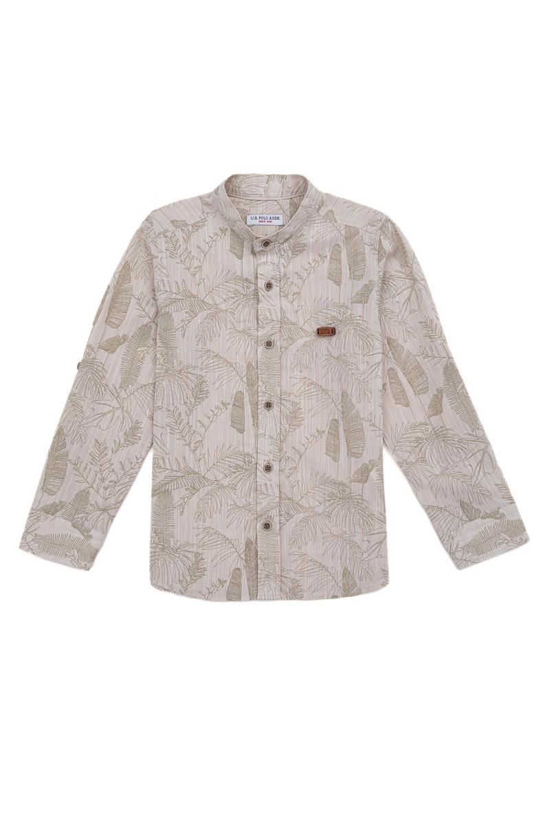 Erkek Çocuk Haki Uzun Kollu Gömlek