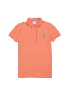 Kız Çocuk Somon Basic Polo Yaka Tişört - 50246800052