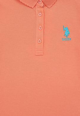 Kız Çocuk Somon Basic Polo Yaka Tişört - 50246800052