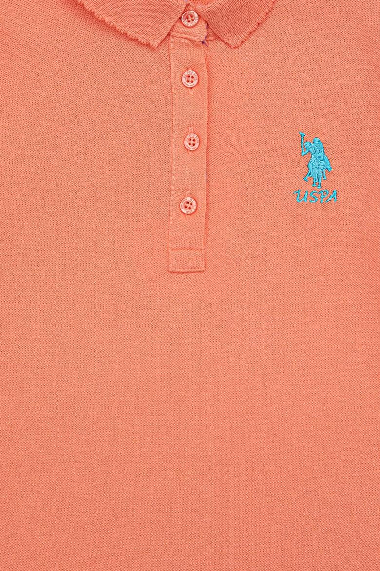 Kız Çocuk Somon Basic Polo Yaka Tişört - 50246800052