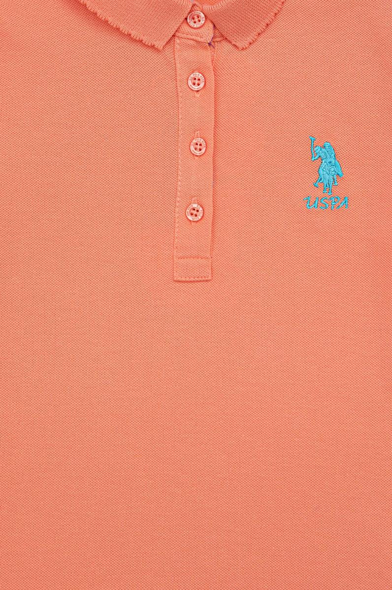 Kız Çocuk Somon Basic Polo Yaka Tişört