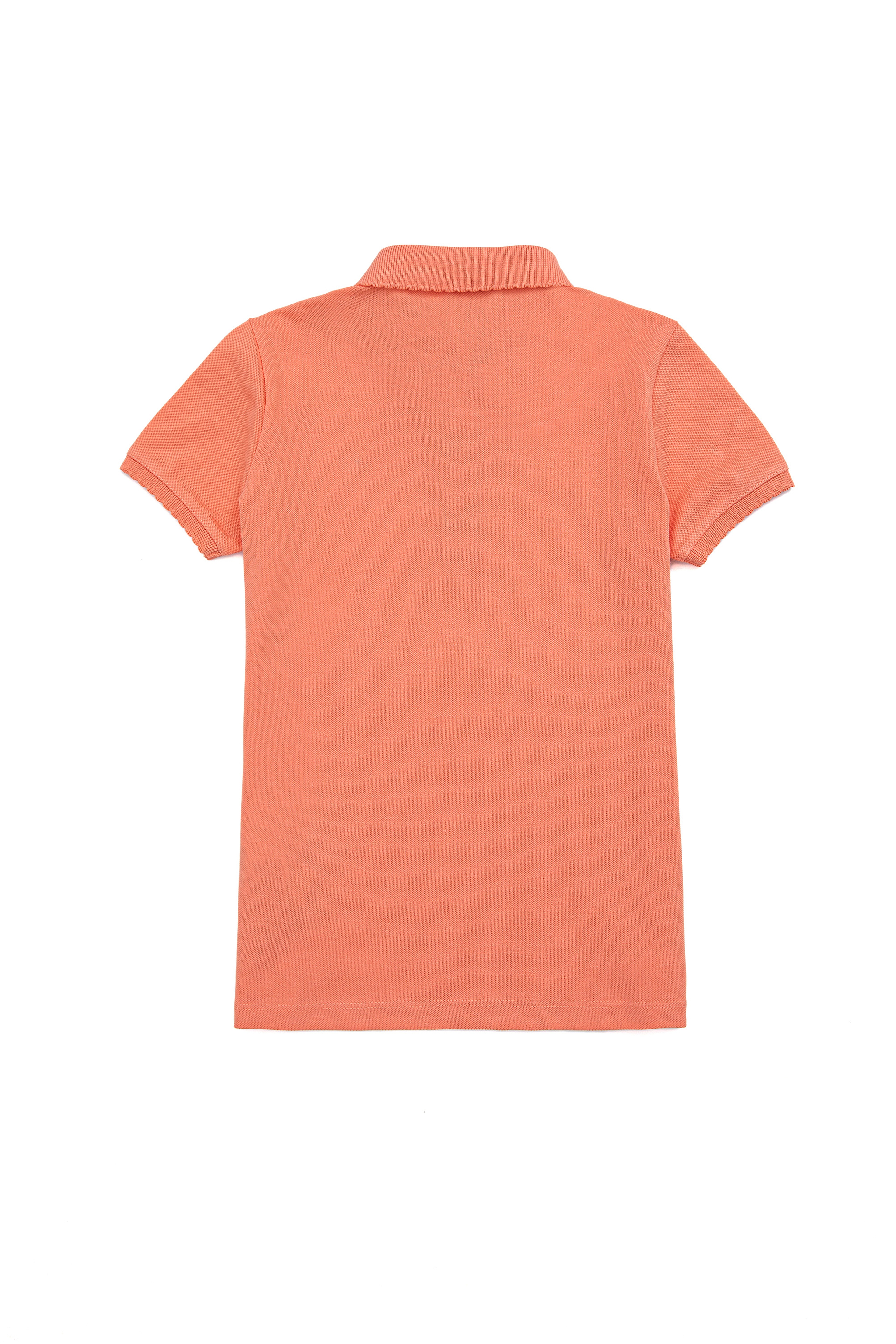 Kız Çocuk Somon Basic Polo Yaka Tişört - Image 2