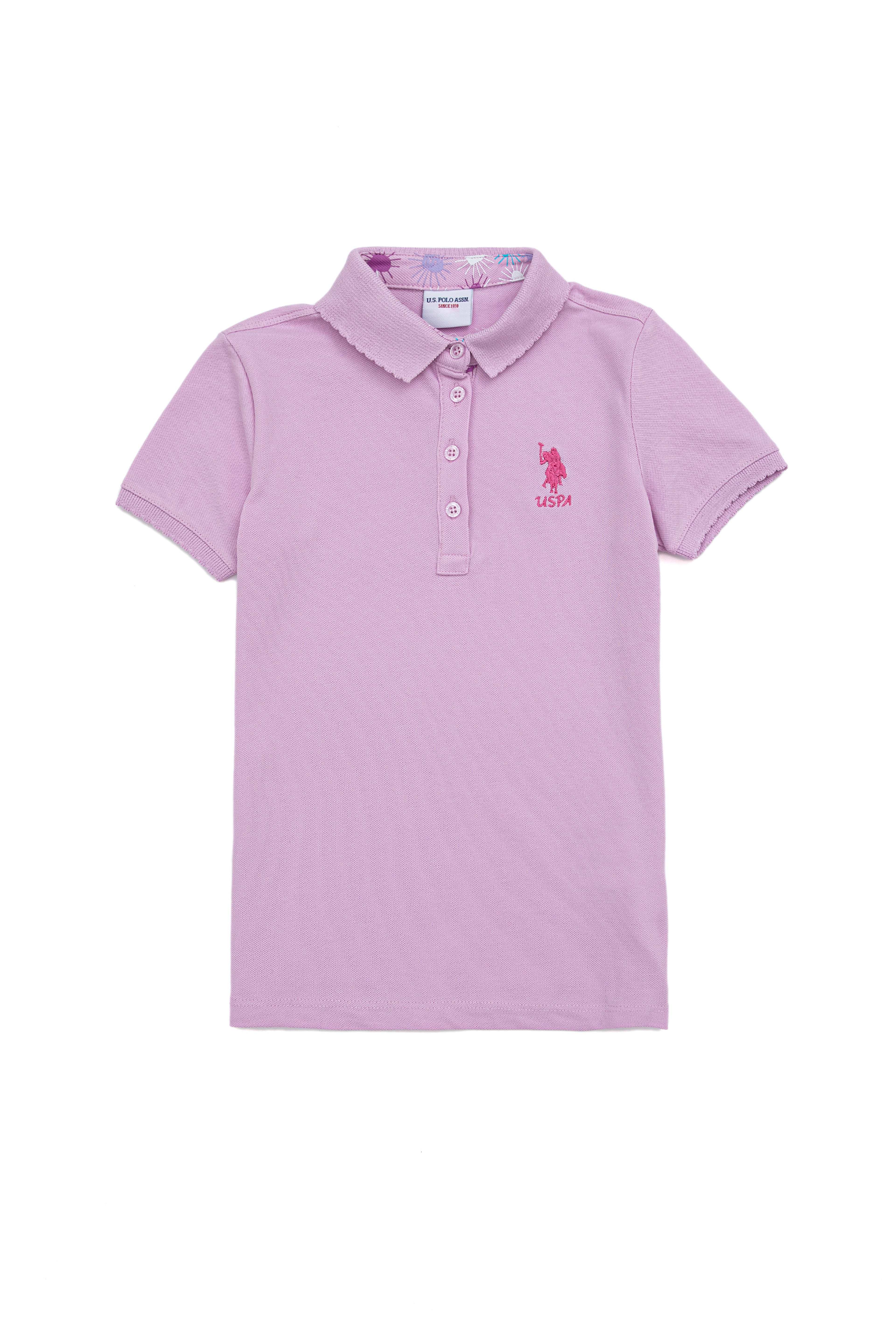 Kız Çocuk Manolya Basic Polo Yaka Tişört - Image 1