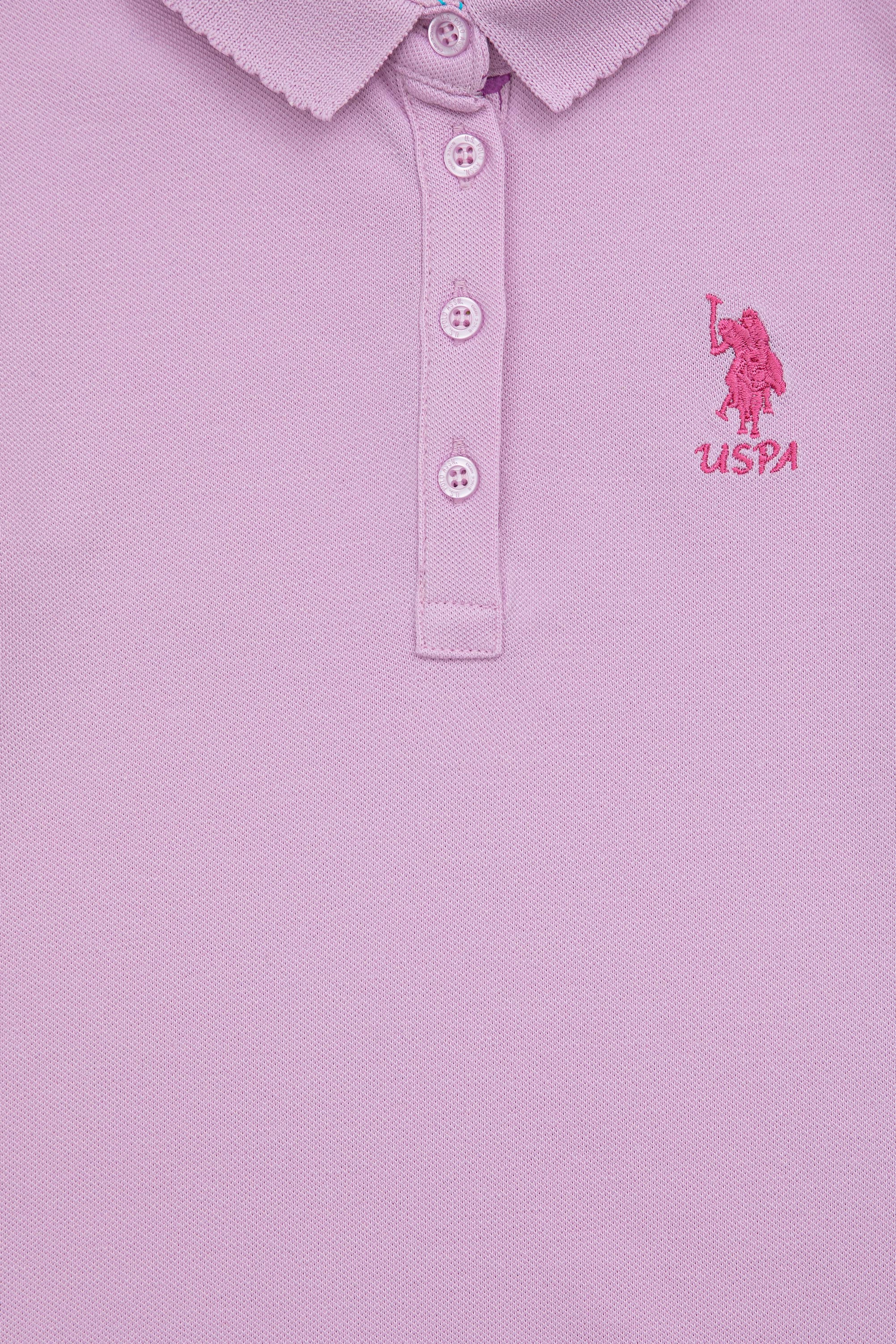 Kız Çocuk Manolya Basic Polo Yaka Tişört - Image 3