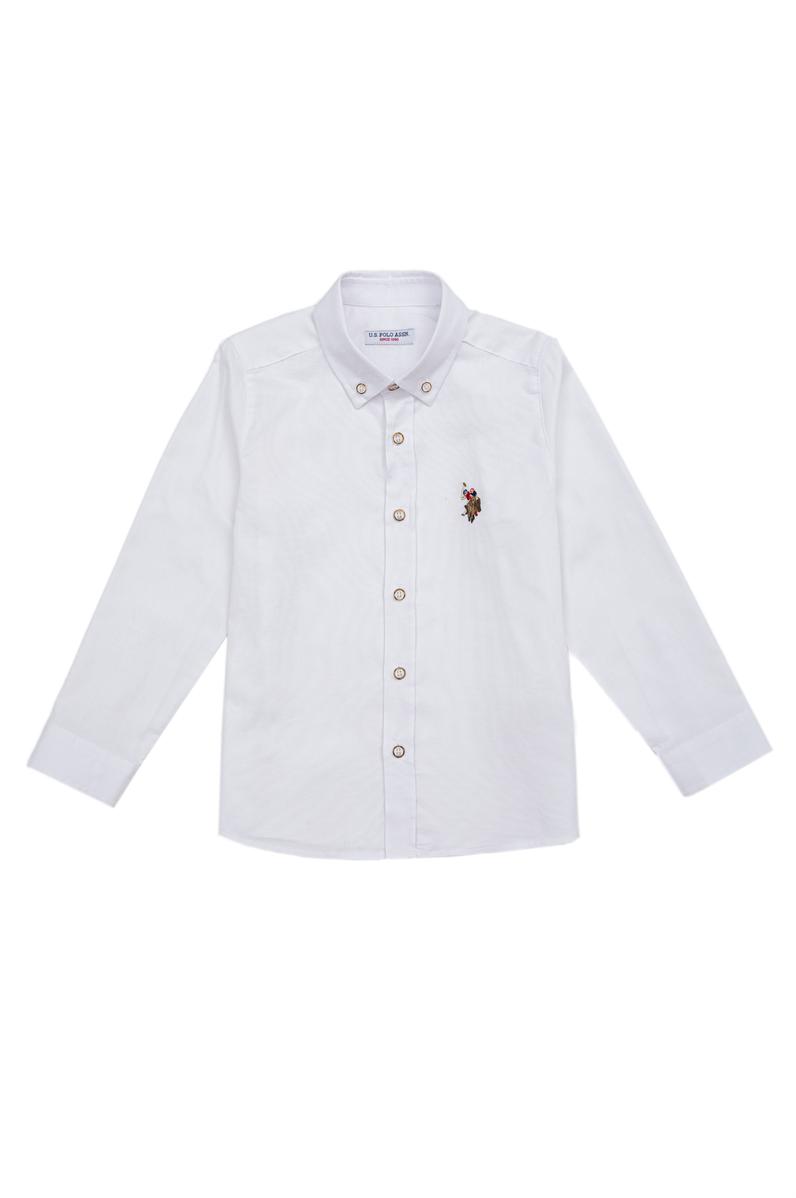 Erkek Çocuk Beyaz Uzun Kollu Basic Gömlek