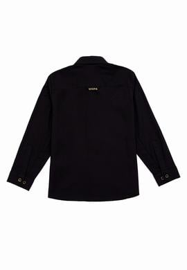 Erkek Çocuk Siyah Uzun Kollu Basic Gömlek - 50247649046