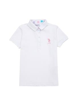 Kız Çocuk Beyaz Basic Polo Yaka Tişört - 50246800006